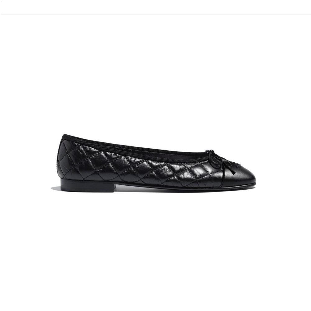 Chanel Aged Calfskin Ballet Flats